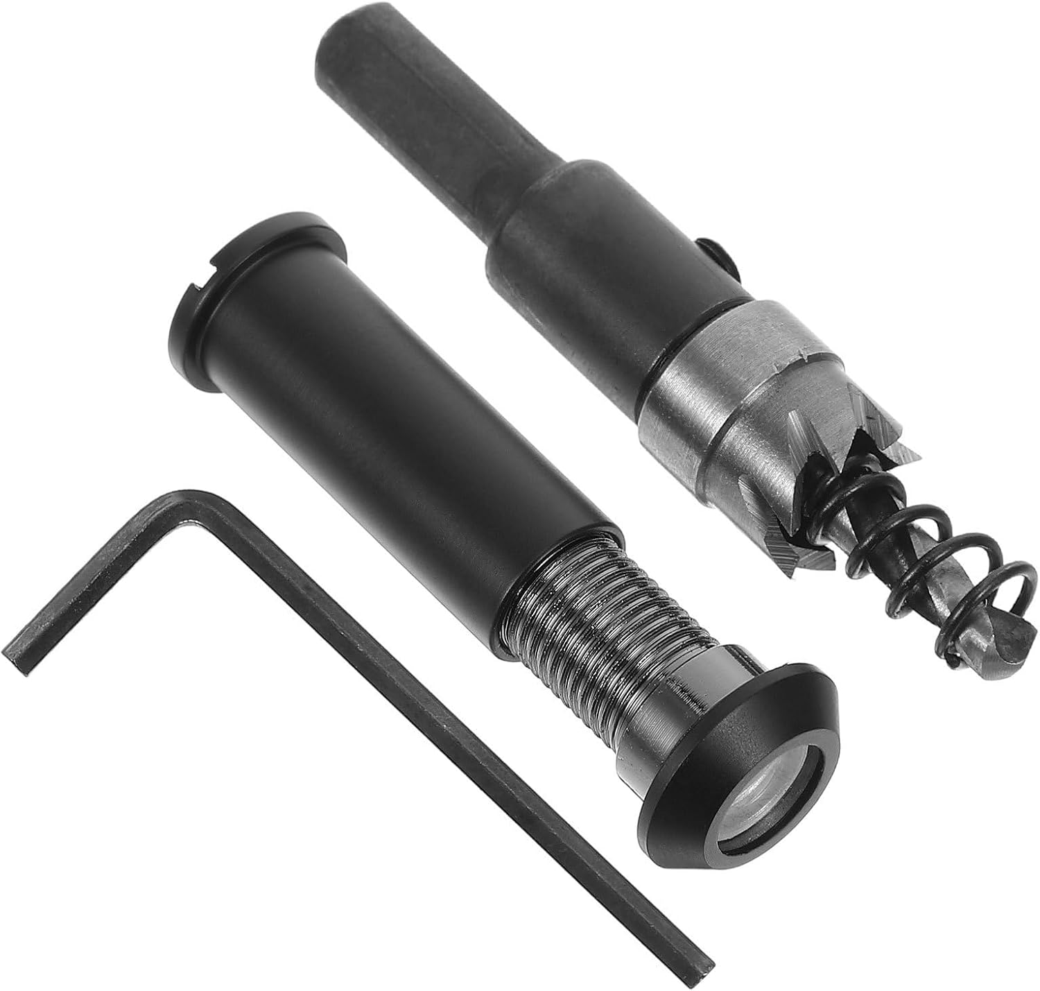 NUOBESTY Wide Angle Door Viewer Peephole Kit with Pry-Resistant Metal Construction Includes 12mm Drill Bit and Privacy Cover Compatible with Wood and Metal Doors for Home Safety