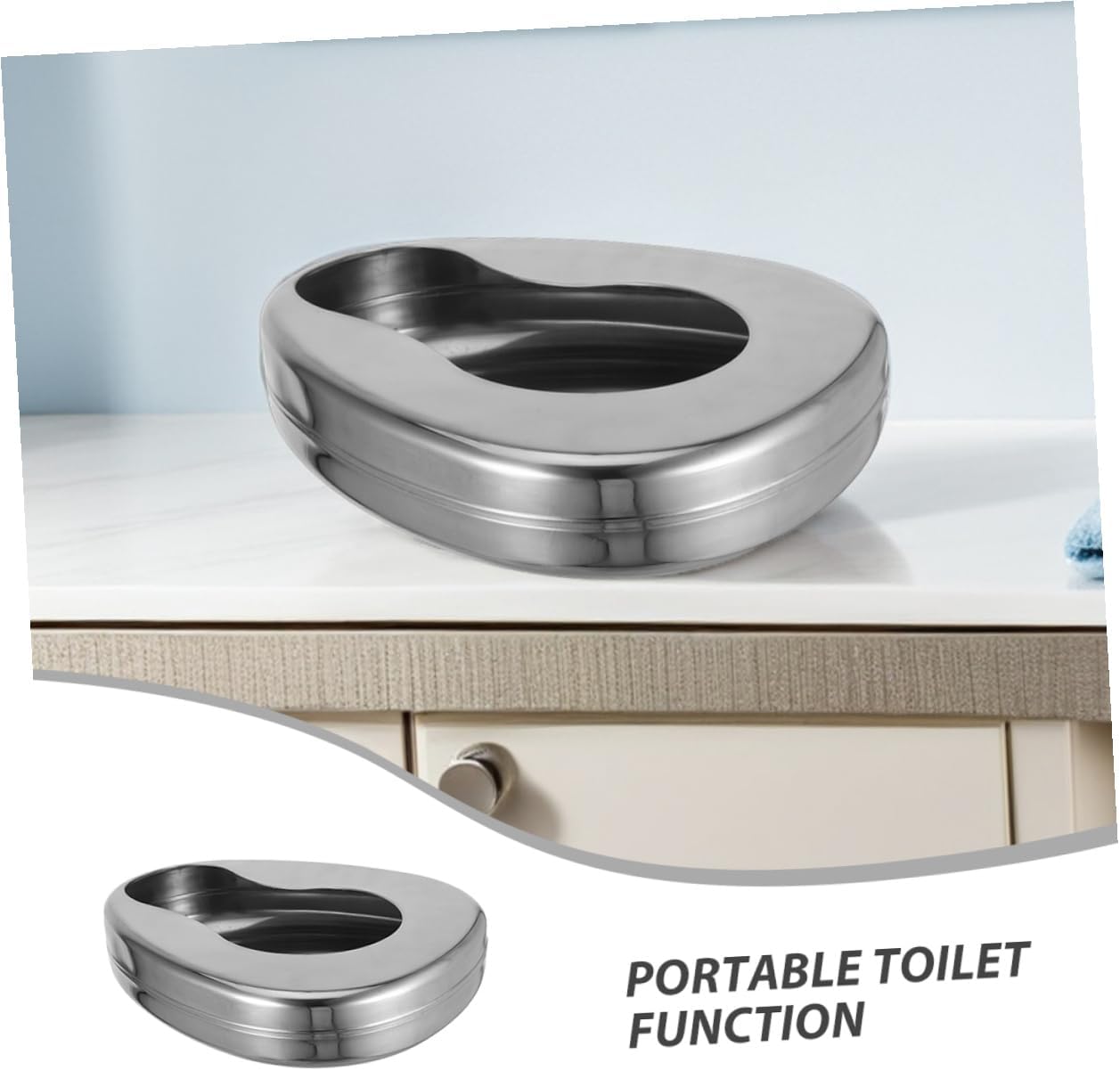 2pcs Stainless Steel Bed Pans for Elderly and Bedridden Patients Portable Metal Bedpan for Home and Hospital Use Compact Design with Clean Construction Nighttime Convenience