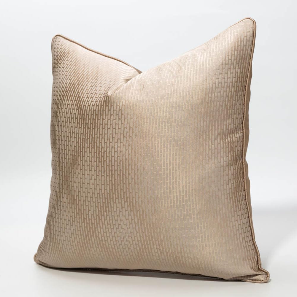 vctops Gold Decorative Luxurious Throw Pillow Covers Jacquard Square Cushion Cases Pillowcase for Bed Sofa Couch Chair Car Home Decor (Brown B,20"x20") image 2