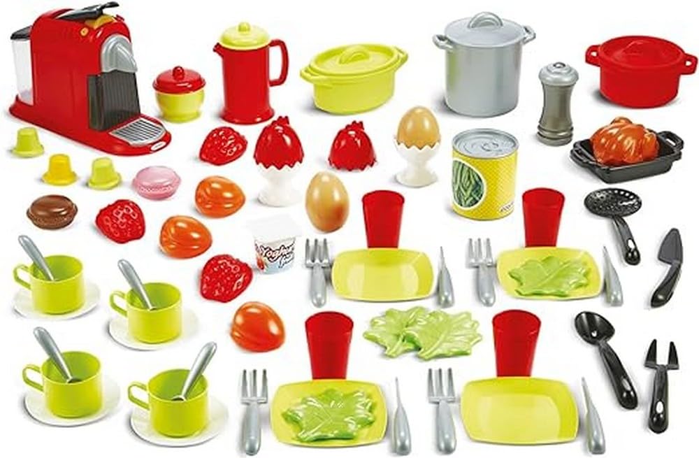 Jouets Ecoiffier Coffret dinette 70 Pieces, 41,5 x 21 x 25 cm, Multicouleur