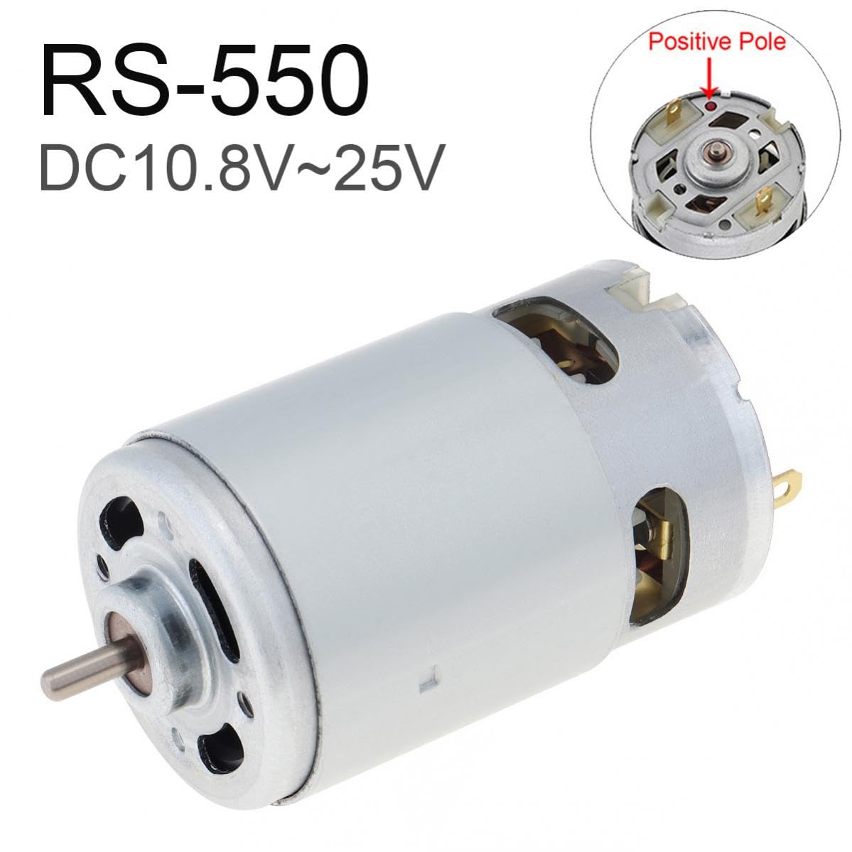 RS550 DC Motor 16.8V High-Torque 25000RPM, Electric Saw Motor Gear for Advanced DIY Electric Tools, 7.9mm Gearbox(16.8V)