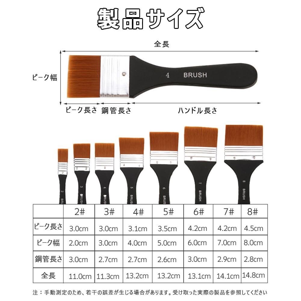 Amazon.co.jp: 水彩筆 画材筆 7本平筆 お絵かき道具セット 水彩 