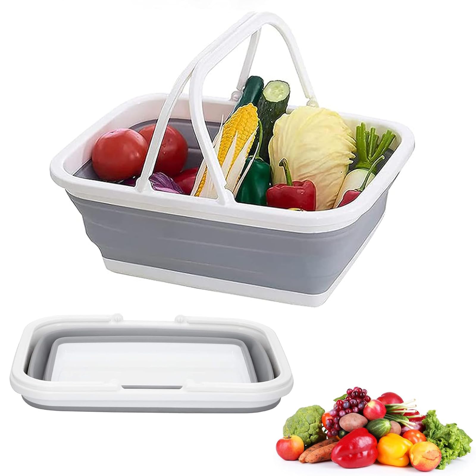 Panier Pique-Nique Pliable,Évier Camping Pliable pour Laver la Vaisselle,Panier Pliable pour Camping,Panier Pique-Nique Portable,Panier Pliable,Panier Picnic,pour Extérieur,Intérieur,Camping-Car