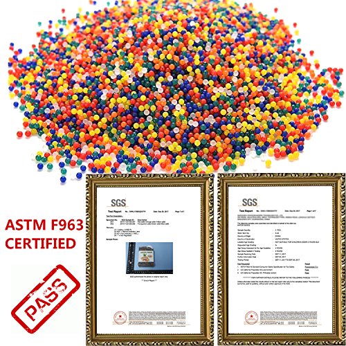 Elongdi Water Beads Pack Rainbow Mix 50,000 Beads Growing Balls, Jelly Water Gel Beads for Spa Refill, Kids Sensory Toys , Vases, Plant, Wedding and Home Decor