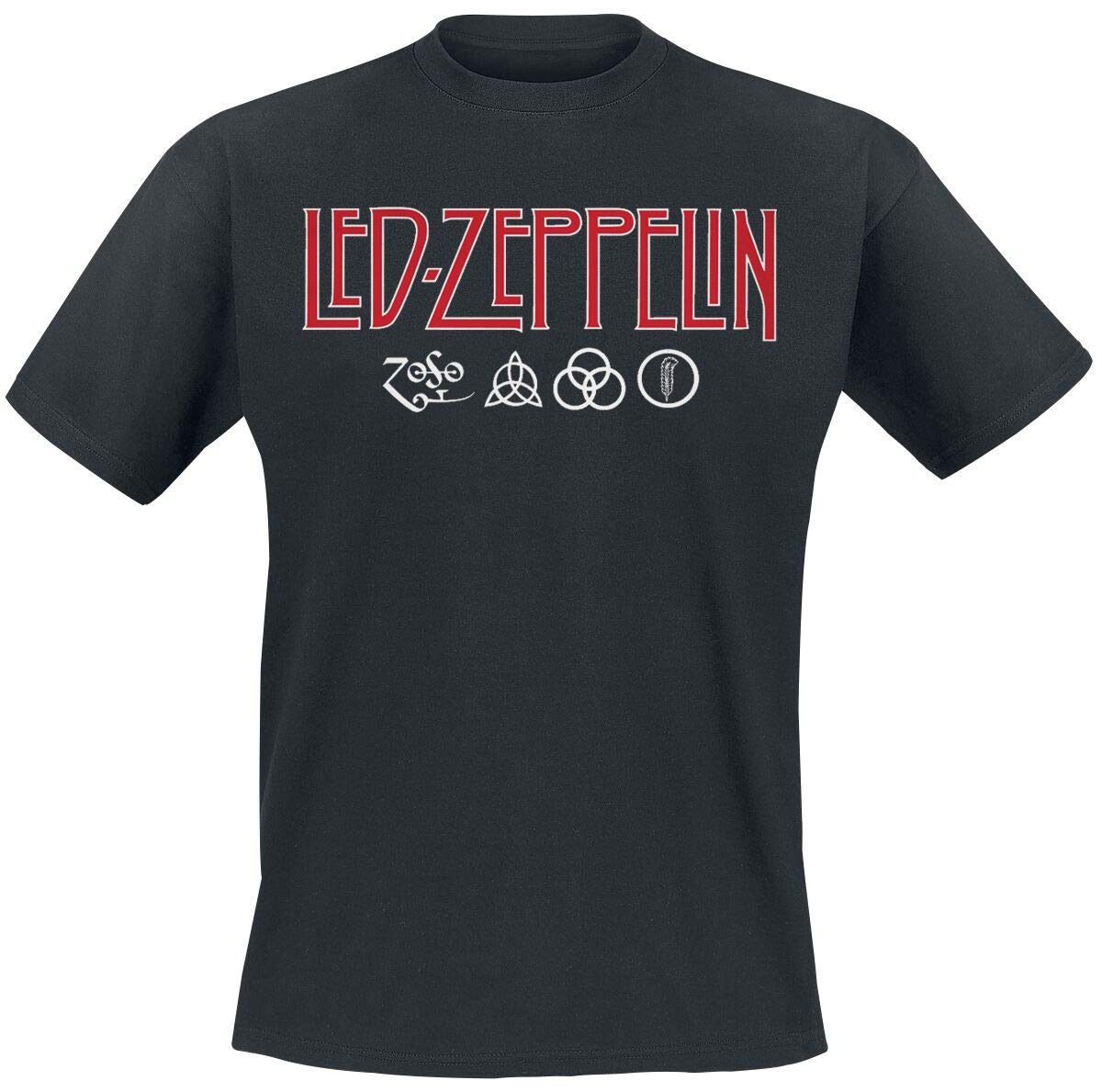 Led Zeppelin Men's Ledzeppelin_Logo & Symbols_Men_bl_ts: M T-Shirt Not Applicable, Black (Black Black), Medium