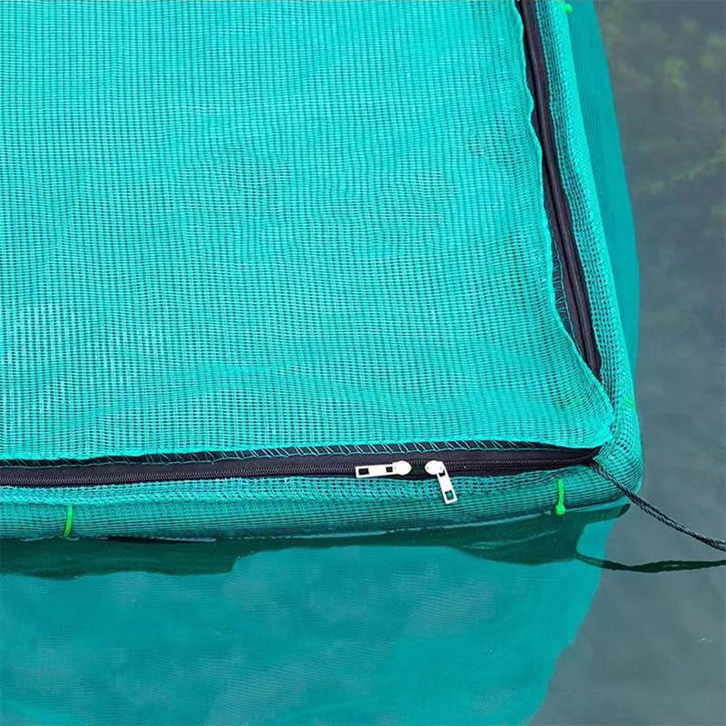 Lawaia Käfig Netz Fischfalle Fischnetz Faltbare Fisch Netz Tragbare Fischzucht käfig mit Abdeckung und Schwimmer Fischernetz für Teich, Fischzucht, Aquakultur