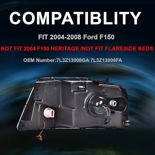 Miniatura 2 de CNNELL Conjunto de faros delanteros LED compatible con Ford F-150 Pickup 04-08Lincoln Mark LT 06-08, (no para modelos 04 F150 HeritageFlareside),