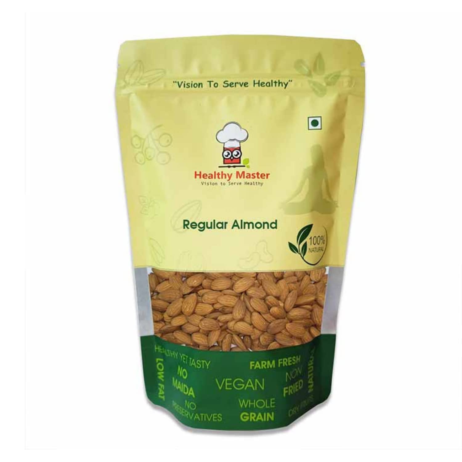 Healthy Master Almonds - 500 gm (500 gm) 100% Natural California Almonds | Naturally Dried Nuts |Anti Oxidants | Tasty & Crunchy for Your Brain and Heart