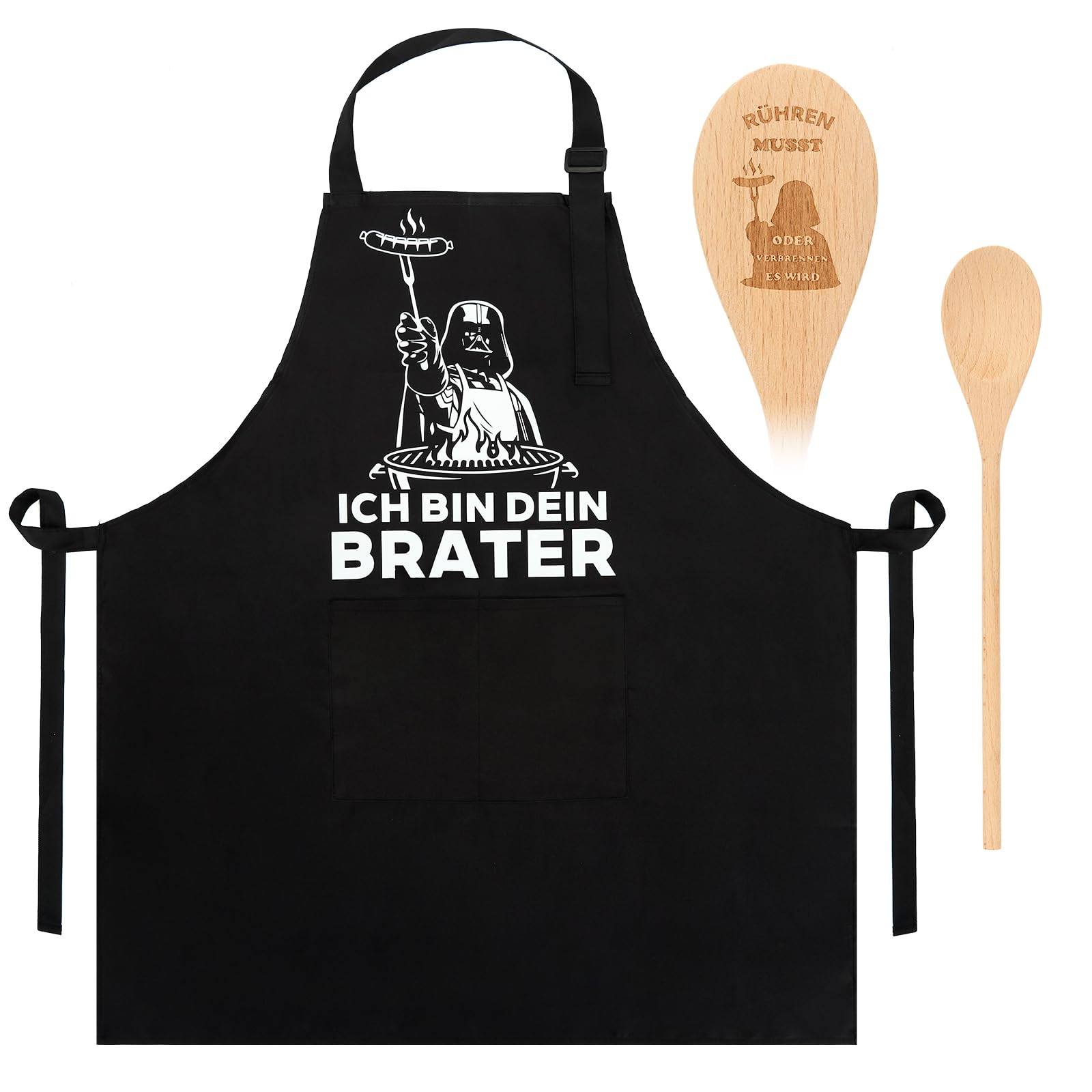 Bafeil Grillschürze für Männer mit Kochlöffel Holz