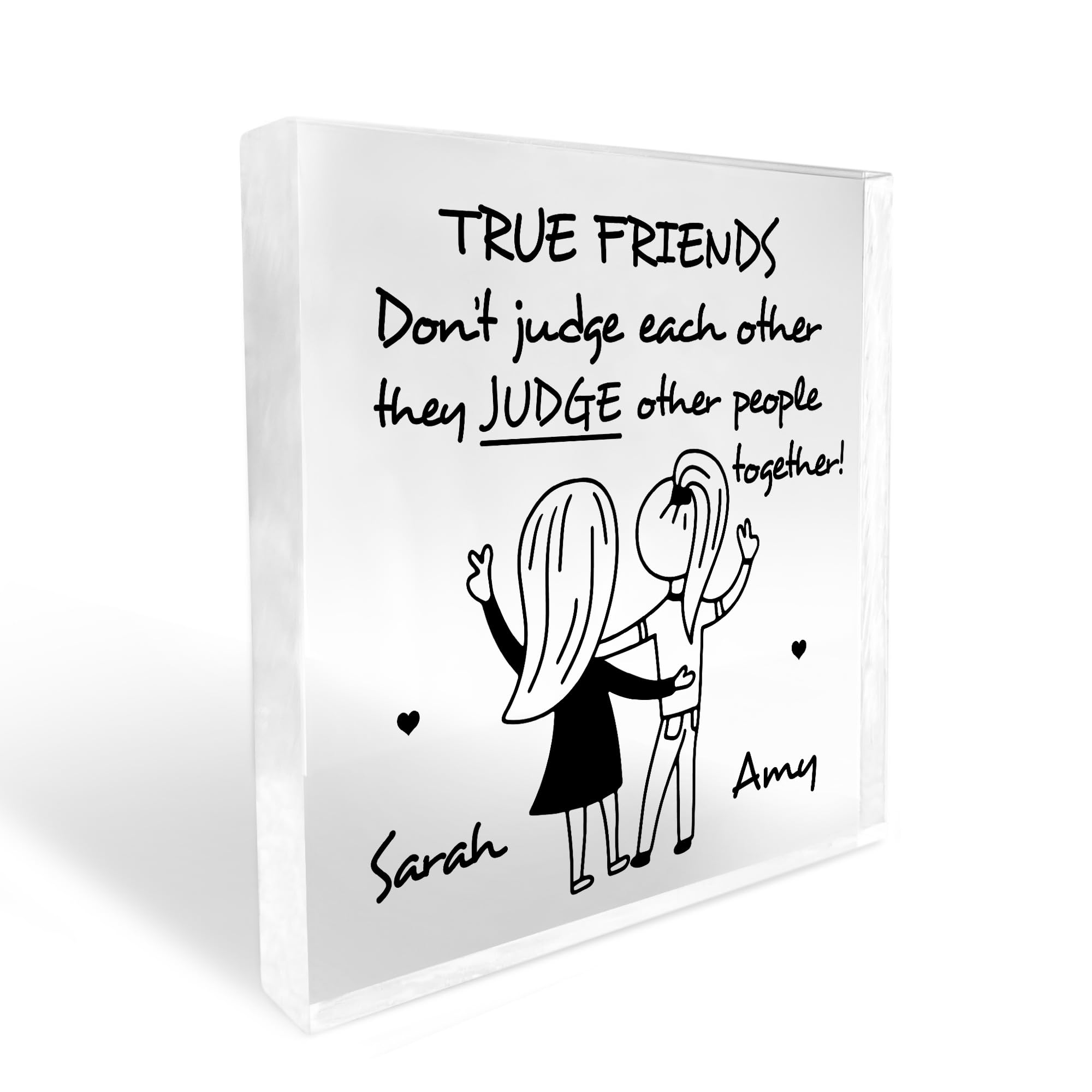 Red Ocean TRUE FRIENDS Plaque Friendship Gift Personalised Christmas Birthday Gift For Friend Gift For Him Her