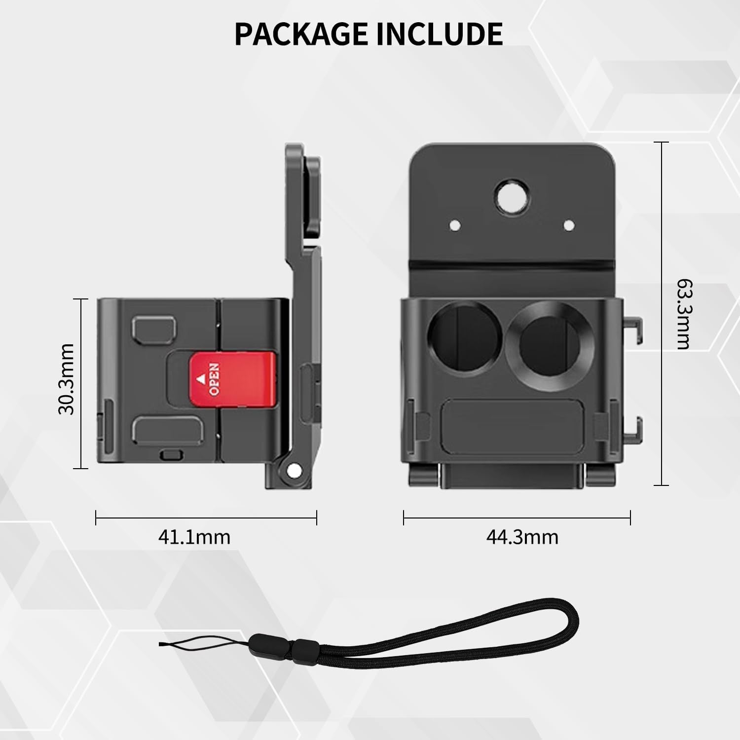 QUASCO Expansion Adapter Accessories for DJI Osmo Pocket 3 - Aluminum Protective Cage Magnetic Mount Stand Metal Bracket with 1/4 Screw Holes/Gopro Adapter/Cold Shoe/Osmo Action Quick-Release