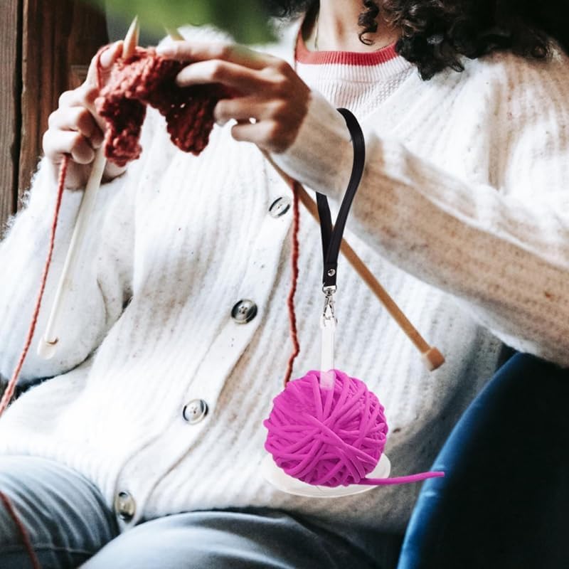 Image of White Portable Wrist Yarn Holder for Knitting Crochet Frame Prevent Yarn Tangling Presents for Craft Lovers Easy to Use Yarn Storage Craft and Sewing Supplies Storage