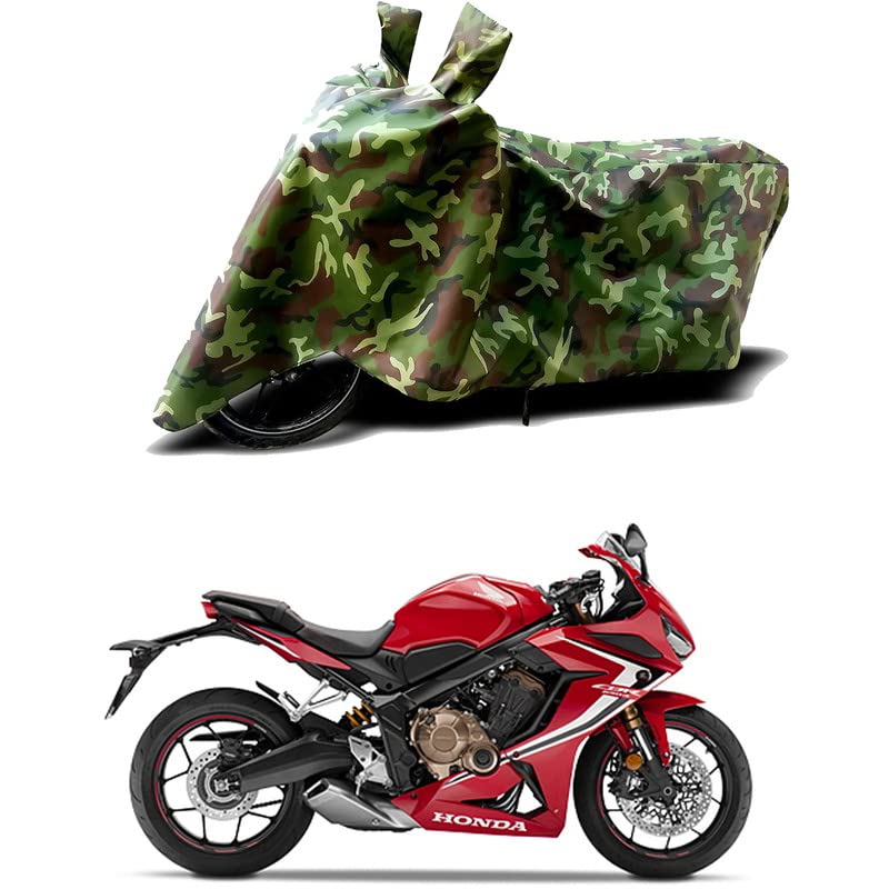 Image of 100% Water Resistant Full Bike Scooty Two Wheeler Body Cover Compatible for CB650R /UV-Rays /Heat Protection /Birds Dropping /Scratchproof /Dust Proof /Waterproof /All Varients[Green MJ]