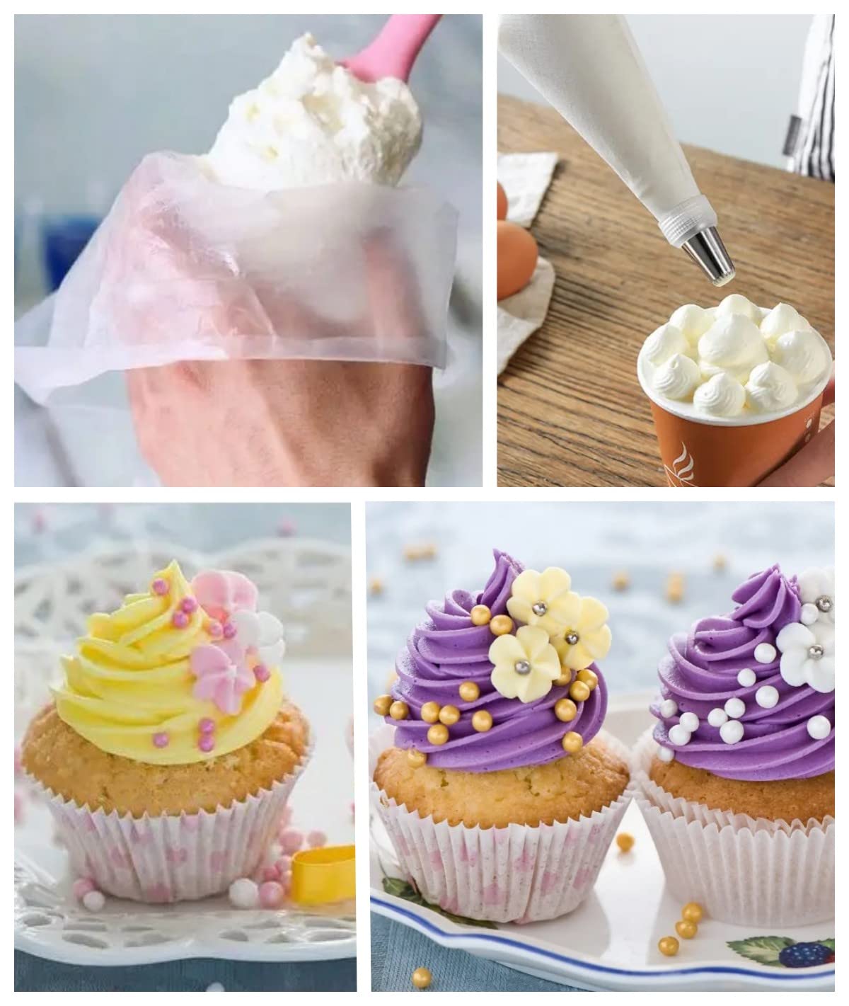 Bolsas pasteleras extragrandes de 53 cm, desechables, gruesas, 100 unidades, de plástico transparente desechables, bolsas de decoración de pasteles de grado alimenticio para postres,