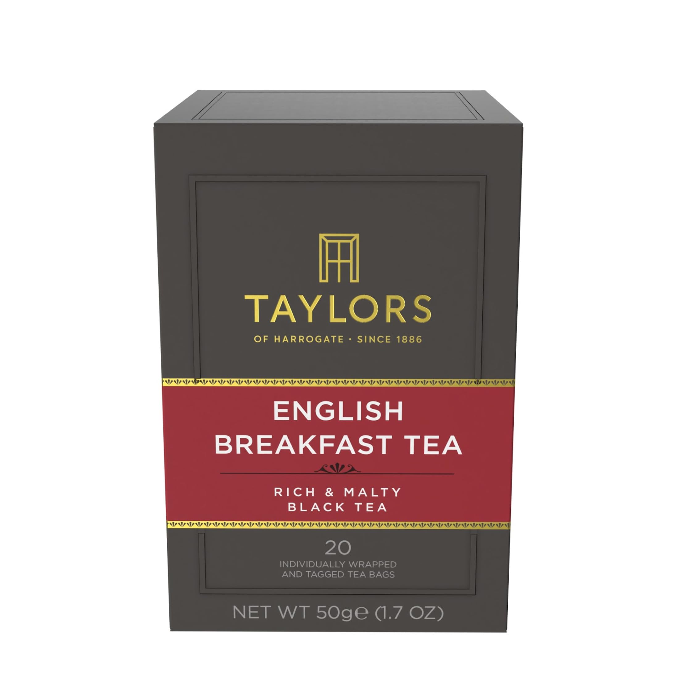 Taylors of Harrogate English Breakfast Tea - Bogata i Aromatyczna Mieszanka - Herbata Czarna - 20 Torebek Herbaty