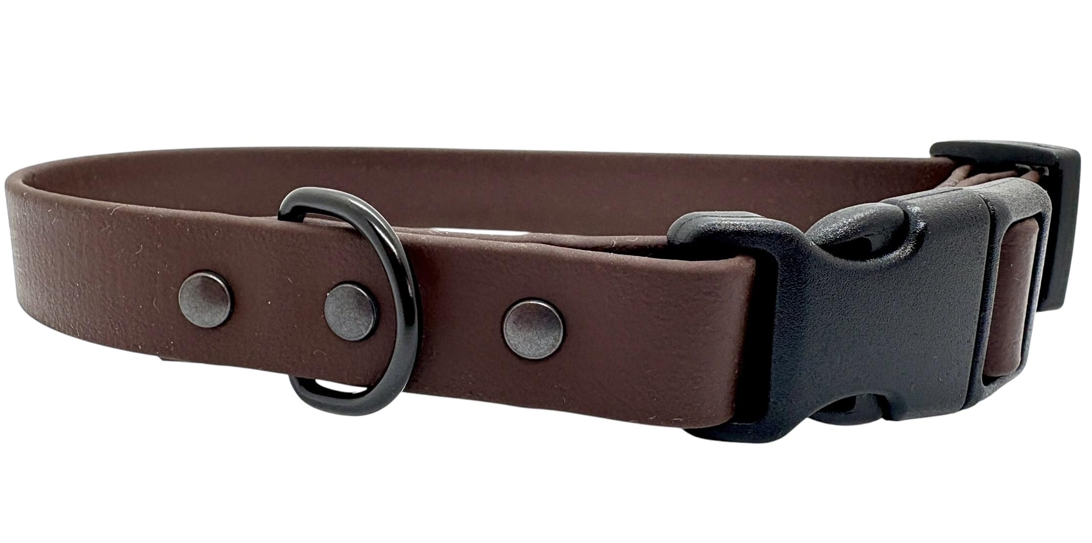 Biothane Waterproof Dog Collar with Quick Release Buckle (Chocolate Brown, XS 22cm-28cm 16mm wide)