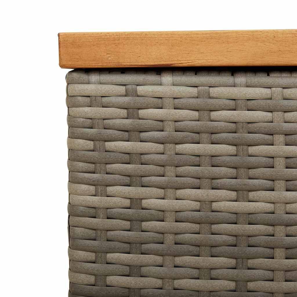 Générique Boîte de Rangement de Jardin Gris résine tressée Bois d'acacia,Meubles, Mobilier de Jardin, Coffres de Jardin, Gris (Poids 14.8KG)
