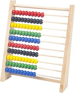 Wooden Abacus Educational Counting Frames Toy, Classic Abacus Beads Counting Toy with 100 Beads, Colorful Counting Frame Educational Toy for Children, S Wood Color