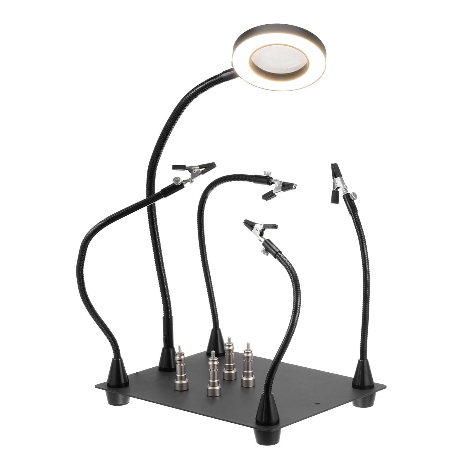 PATIKIL 13,8" Tubo Flessibile Universale Collo Cigno, 2pz M10 Prolunga Tubo Morbido Braccio Flessibile in Metallo Pieghevole a Filettatura Fine per Lampada Attrezzatura, Tono Argento