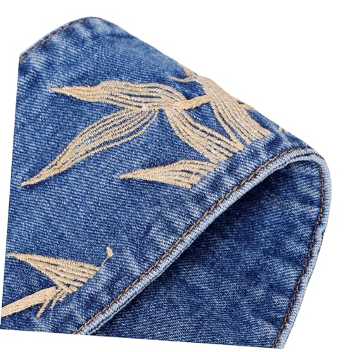 KESYOO Retro Denim Waist Belt for Women Wide Corset Cinch Design with Embroidered Leaf Decoration Stylish and Versatile Dress Belt for Formal and Casual Outfits3