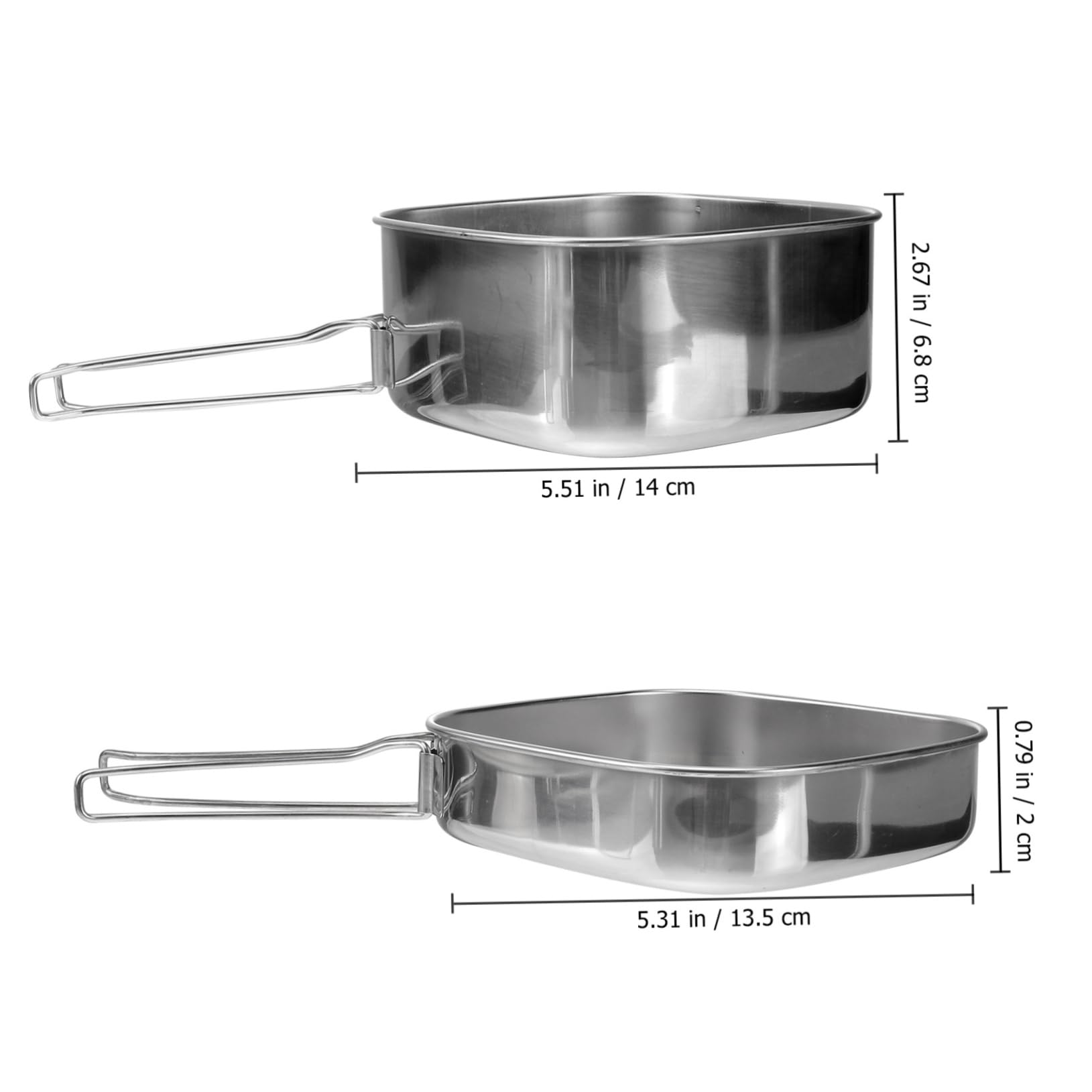 Zerodeko Ensemble de Pique en Acier Inoxydable pour Ustensiles la Cuisine Camping 6 Pièces, Poignée Pliable, Pot et Poêle, Convient à 3-4 Personnes