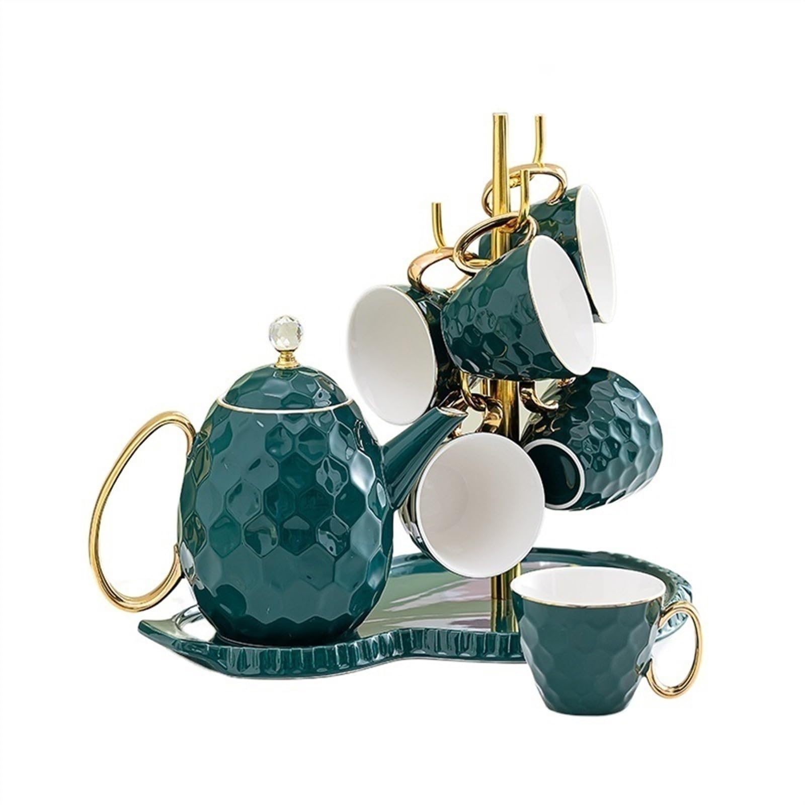 Picie Zestaw nowoczesnych ceramicznych kubków do picia użytku domowego(Green)