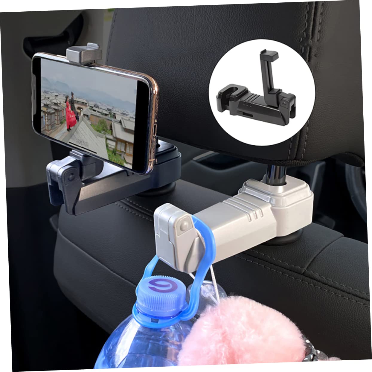 Ciieeo Car Rear Seat Hook Bracket Headrest Phone Holder Abs Material Easy Install
