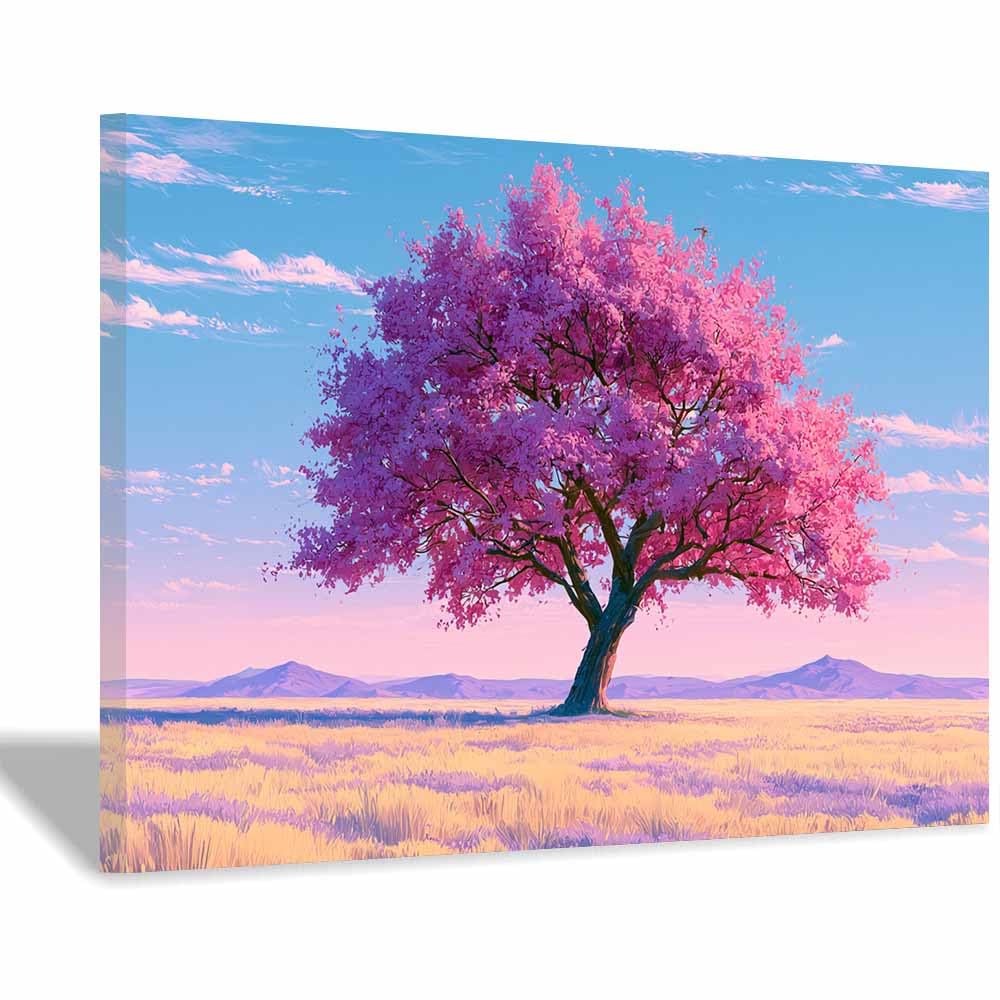 XENIOU Tree Of Life Moonlights Glows Tree art prints, decorative paintings, for Living Room Bedroom Office Home Wall Decor.(Multicolor)-40x60cm Framed