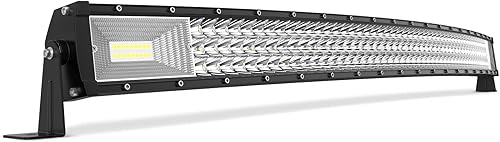 Barra de luz LED AUTOSAVER88 curvada de 42 pulgadas triple hilera más brillante 7D 540 W 54000 lm luz de conducción todoterreno anti-empañamiento