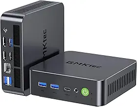 GMKtec Estação de trabalho Mini PC K10-32+1T-Black-DE, Intel Core i9 13900HK (14C/20T) até 5,4 GHz, Mini computador 32 GB DDR5 RAM 1TB SSD com 11 Pro, 8X portas USB/COM/HDMI/DP para Office Business