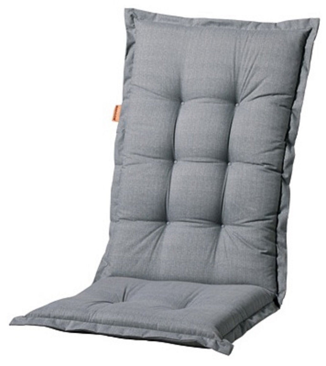 Madison Luxus Hochlehner Auflage A 046, Uni Grau, 120x50x8cm, 8er Set | Baumwollmischgewebe, Schaum-/Vliesfüllung