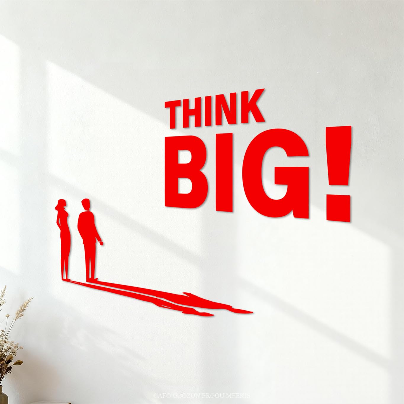 Engraving Stickers Think Big Inspirational Words Office spaceg 68x88.5cm Personalized Customization Red