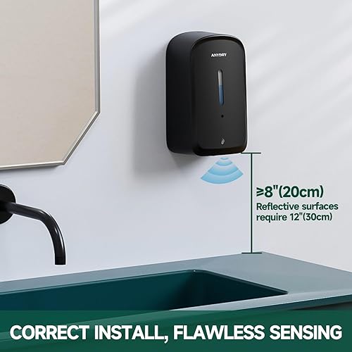 Miniatura 2 de Dispensador de jabón automático comercial, gran capacidad de 34 onzas33.8 fl oz, dispensador de líquido sin contacto para baños de alto tráfico,