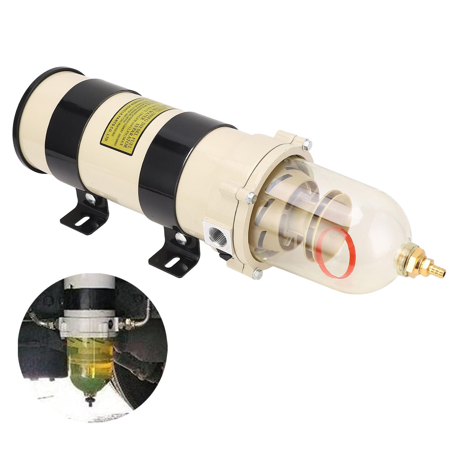Filtro del Carburante, Separatore d'acqua 1000FG Ad Alte Prestazioni, Valutazione del Filtro 10 Micron, Larghezza 6 Pollici per Auto