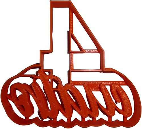 NUMERO CUATRO CUATRO CUATRO CON PALABRA CORTADOR DE GALLETAS 3D IMPRESIDO EN USA PR4124