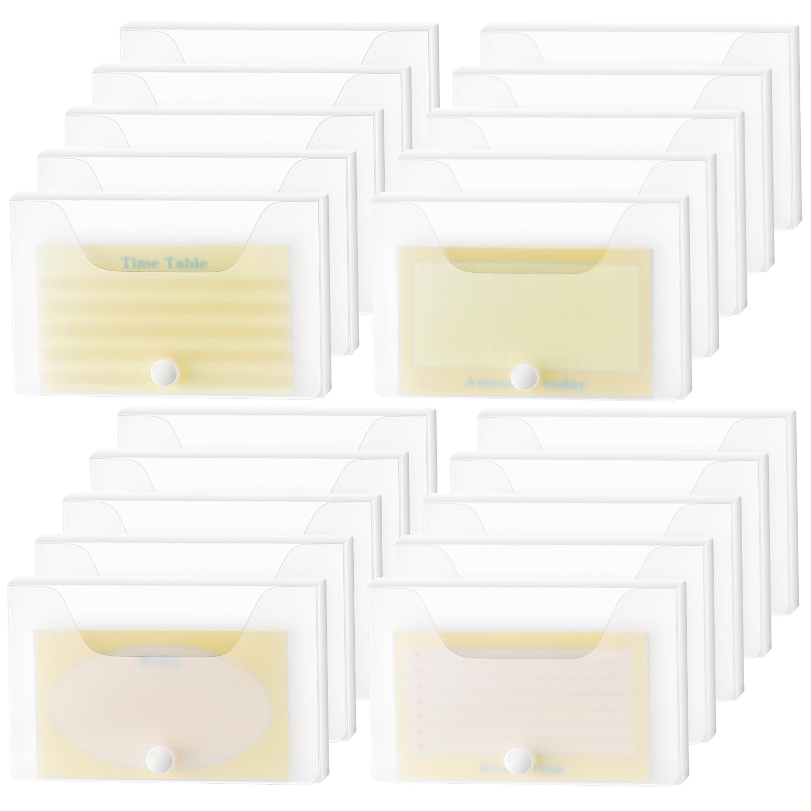 (incomplete only 18 pack) Jetec 20 Pack Index Card Holder Index Card Case 5.5x3.5 Inches Flashcard Holder Box Notecard Organizers Holds 100 Cards for Storing Recipe Cards School Index Cards Business Card and More