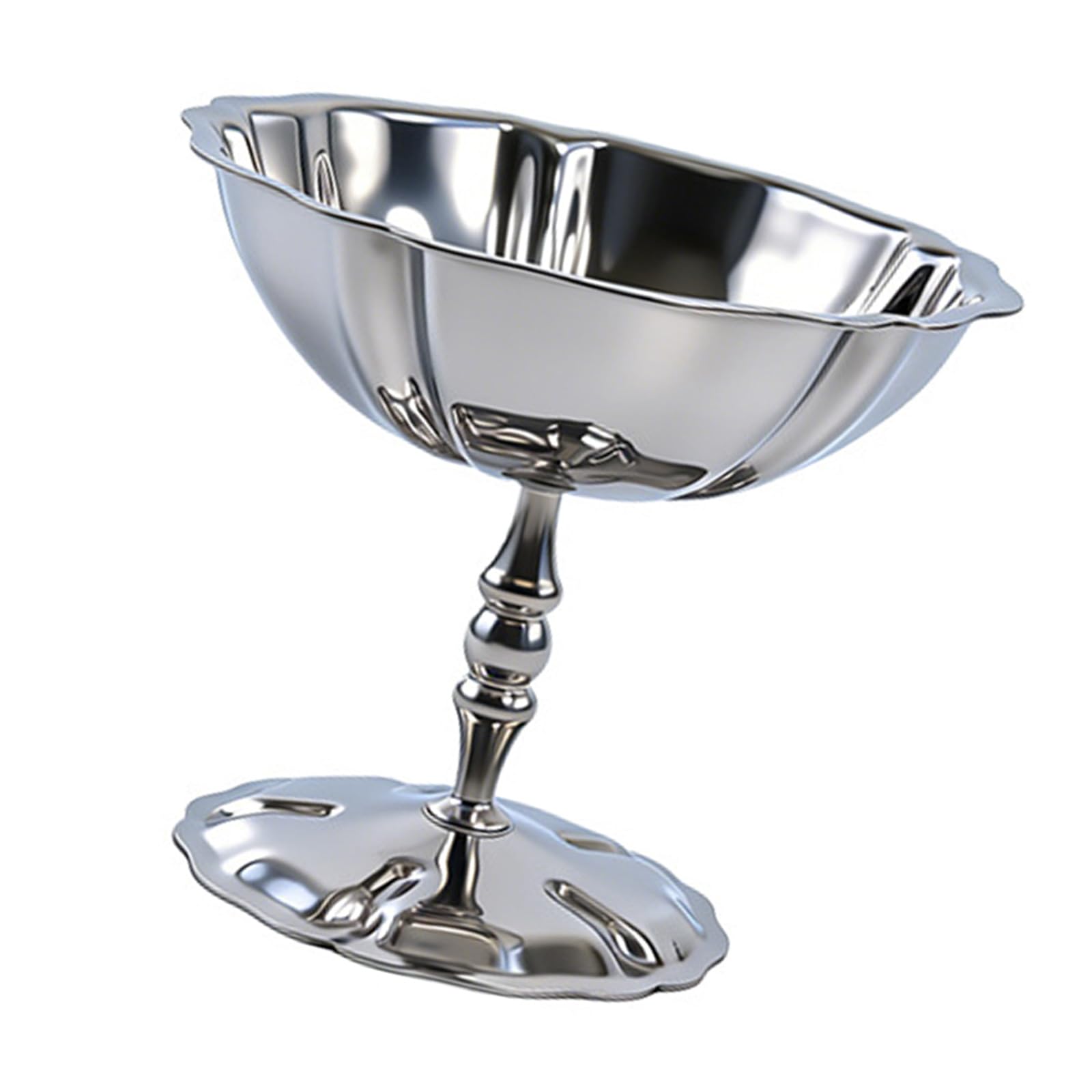HZBB Multipurpose Footed Stainless Steel Dessert Bowl Ice Cream Puddings Serving Cup for Restaurants and Family Gatherings Dessert