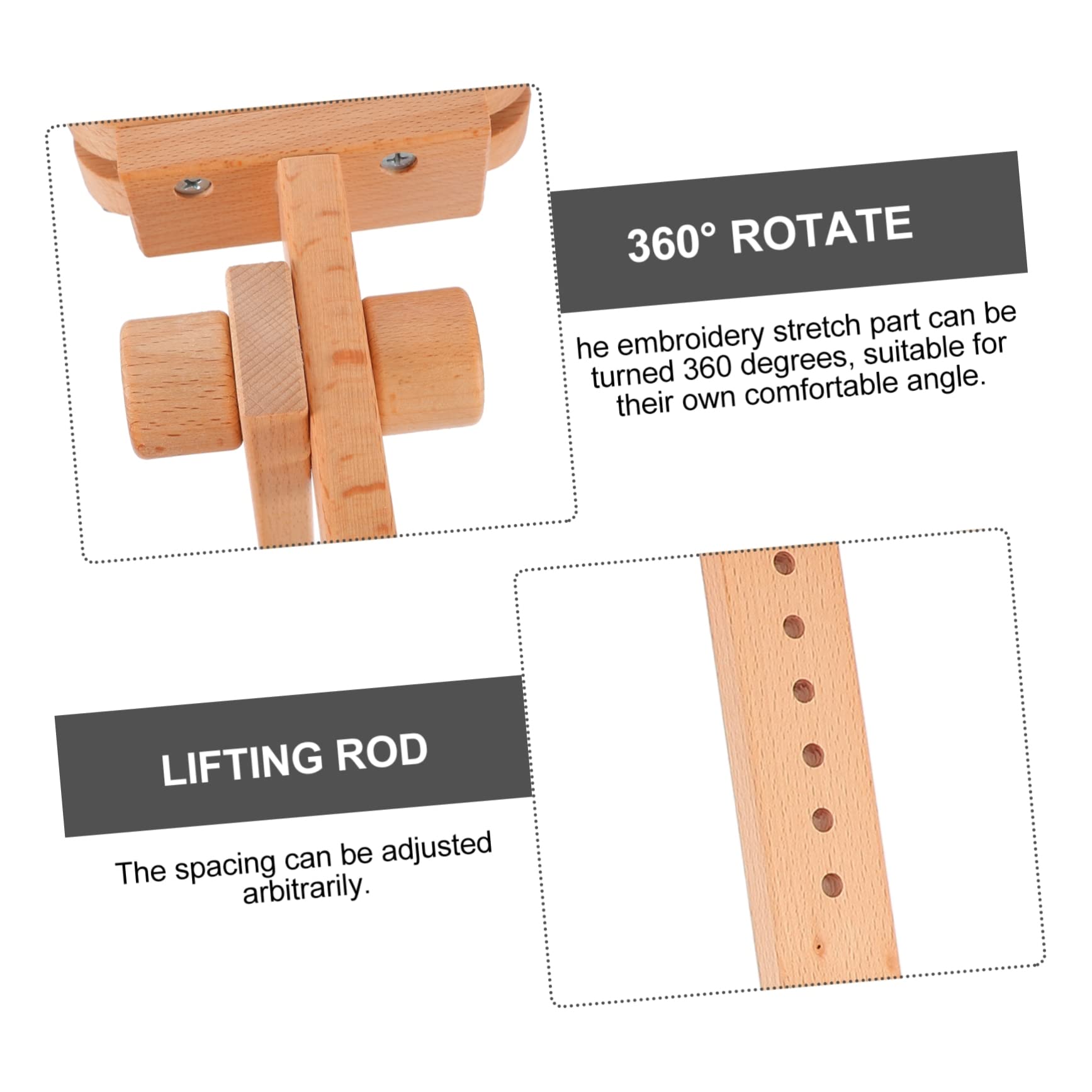 UTHCLO Bastidor de Bordado de Madera Ajustable para Mesa, Soporte Rotatorio 360° 20 Aros para Punto de Cruz, Herramienta Artesanal para Manualidades DIY para Aficionados y Principiantes
