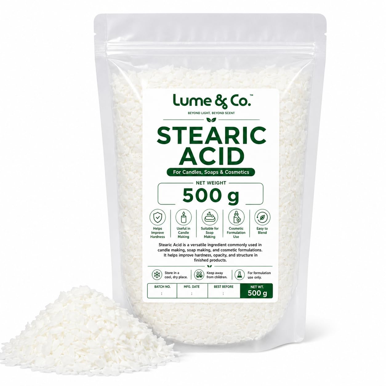 Stearic Acid 500g for Candle Making, Soap Making & Cosmetics | Wax Hardener, Soap Bar Hardening Agent, Cream & Lotion Thickener | DIY Raw Material | Wax Hardener, Lotion Thickener, DIY Raw Material, Cosmetics Use-image-38
