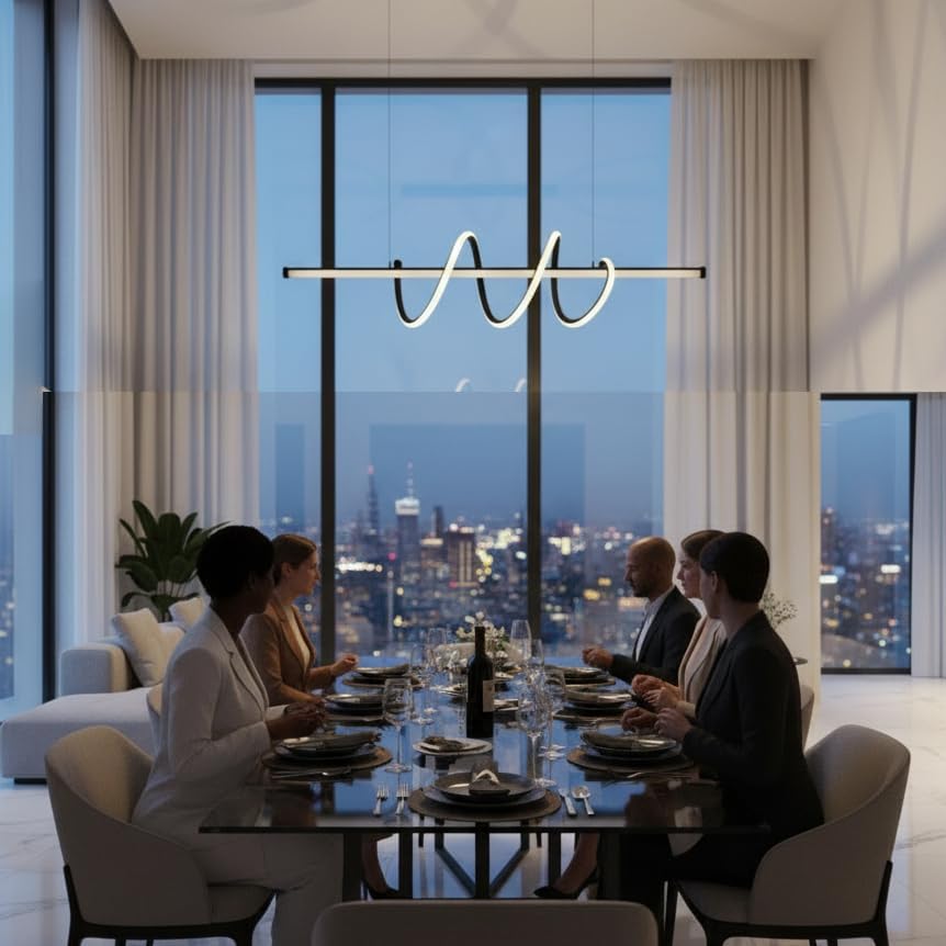 Image of LED Chandelier Lights for Ceiling, Hanging Light for Dining Table, Hanging Lamp for Home Decoration, Jhumar /Jhoomer for Hall (Color Changing Warm, Cool & Natural White)