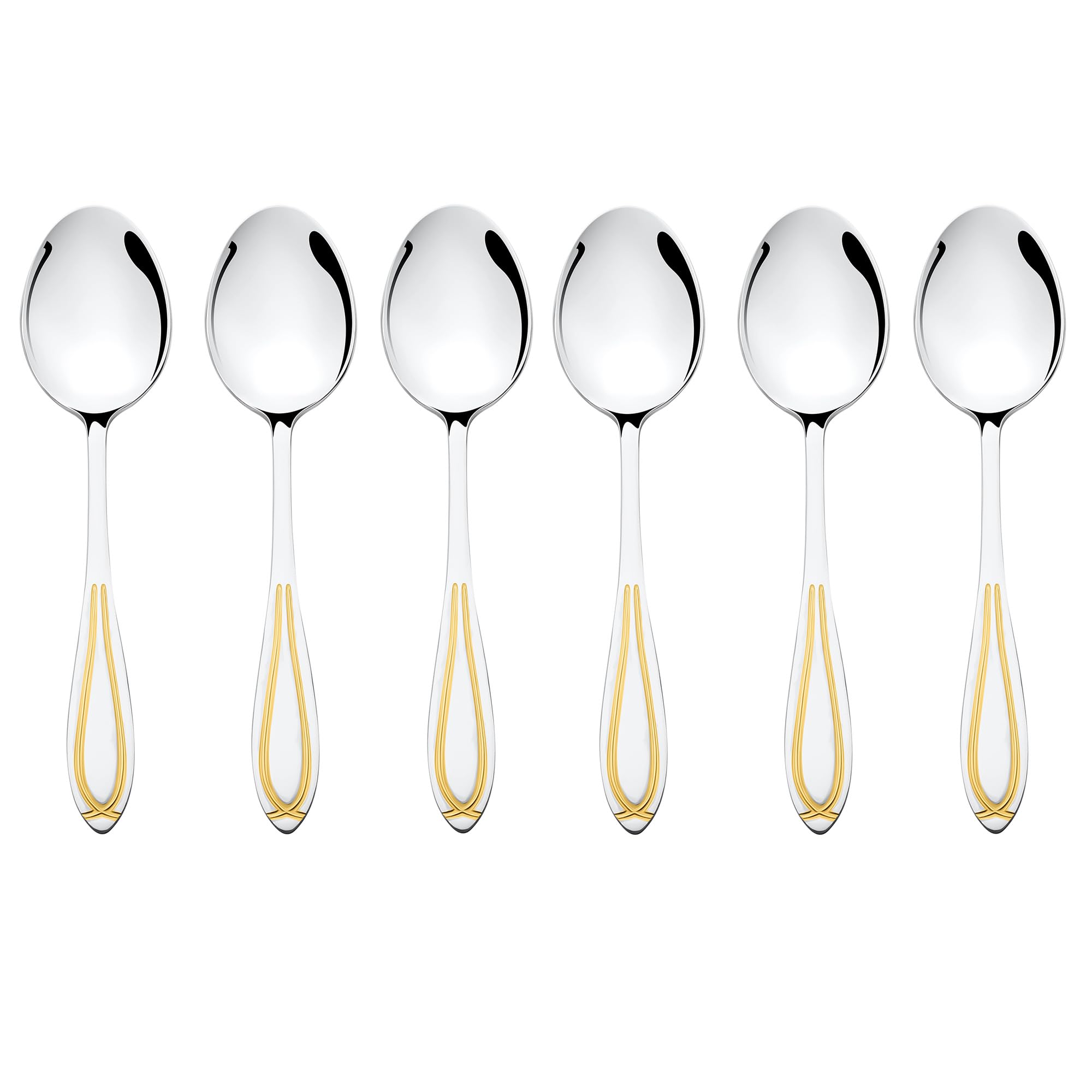FnS Classic 24 Karat Gold Plated - Stainless Steel Baby Spoon Set, 6 Pieces - Elegant Design, Ideal for Home, Dining, and Kitchen Use, Safe and Durable for Daily Feeding-picture-13