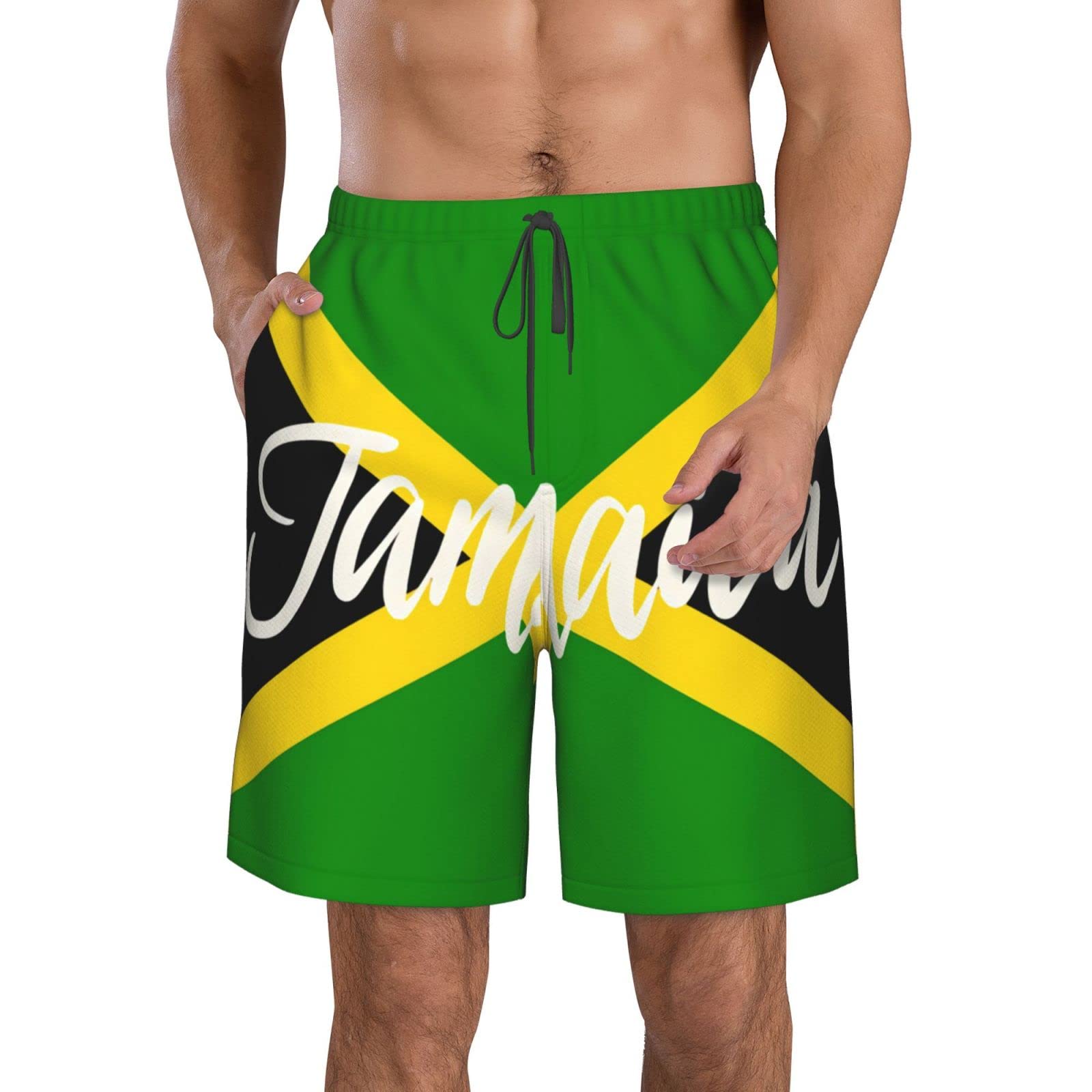 KAMQUERENCEMen's Swim Trunks Men's Swimsuit Quick Dry Board Shorts with Mesh Lining Beach Shorts Jamaica