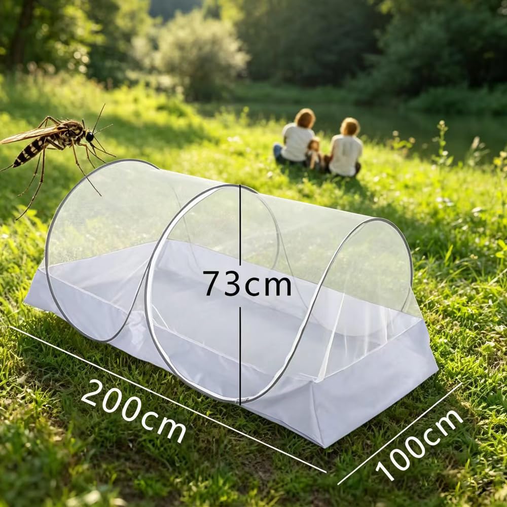 Mosquitera desplegable 200 x 100 x 73 cm, mosquitera plegable, para viajes, hogar, camping al aire libre, cómoda, rápida y portátil