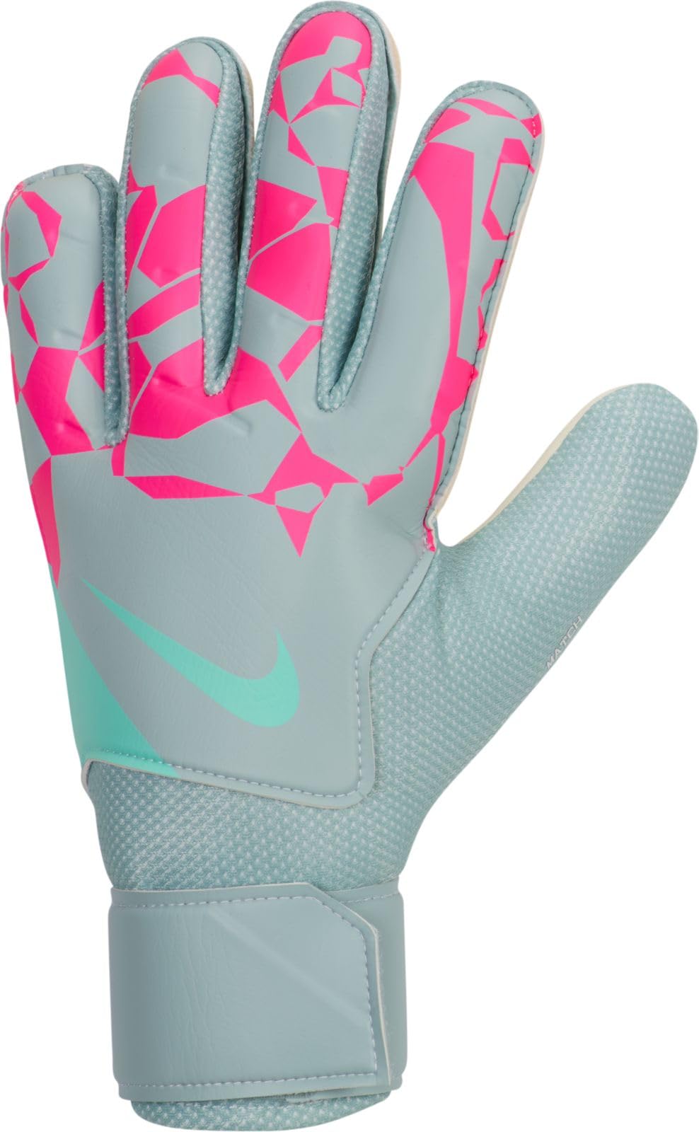 Nike Match Goalkeeper HQ0257-395 Football Gloves, Ocean Cube/Pink Blast/Aurora Green, 10
