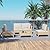 Grand patio 5-Piece Wicker Patio Furniture Set, Outdoor Sectional Conversation Sofa Couch Set with Beige Cushions Thickened Water Resistant Cushions and Glass Table for Lawn, Garden, Backyard