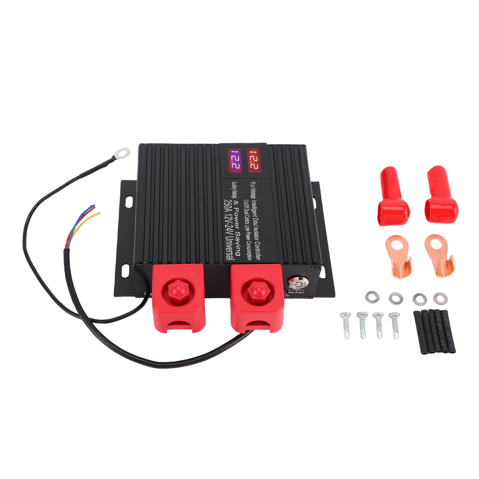 Aislador Inteligente de Doble Batería, Potente relé para Barco, Coche, RV, UTV, Voltaje Universal, Aleación de Aluminio de 12V y 24V (250A)