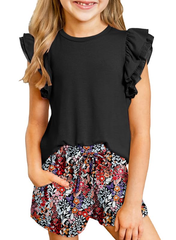 blibean Girls 2026 Summer Clothes Set Teen Hawaiian Shorts Outfit Size 6-15 Years