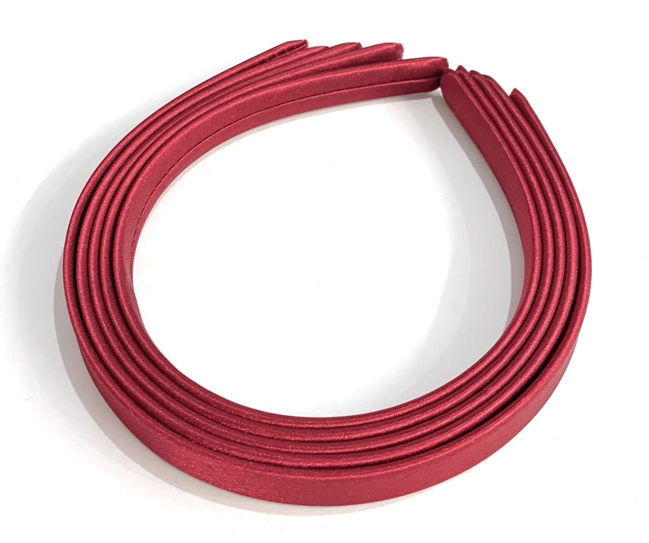 5 x 15mm Thick Plain Satin Headbands Pack School Girls Alice Hair Band DIY Headband Set UK (Burgundy), 5 count (Pack of 1)