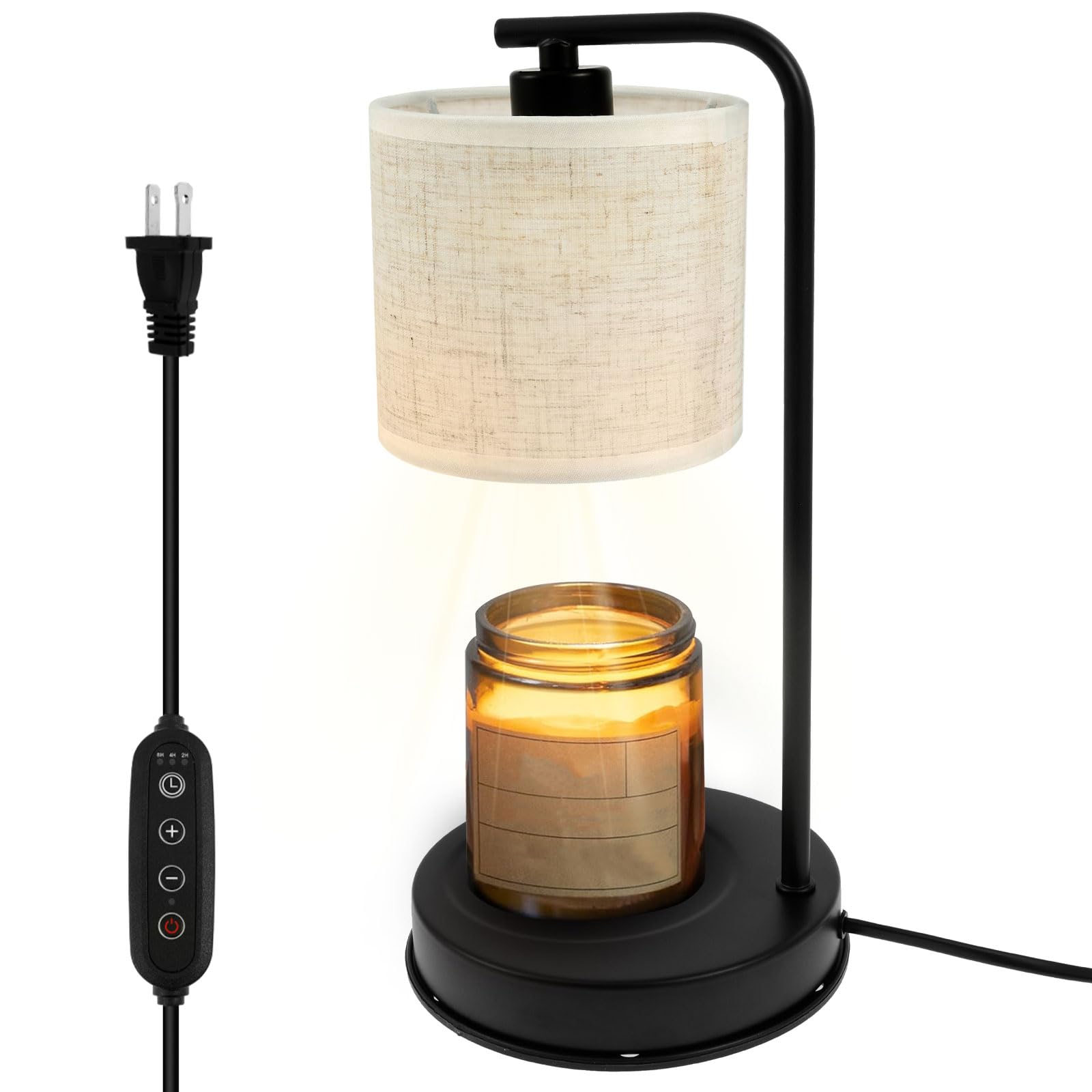 bigjvbfv Decorative Candle Warmer Lamp with Timer Adjustable Height Electric Candle Lamp with Warm White Bulb for Various Size Scented Candles.