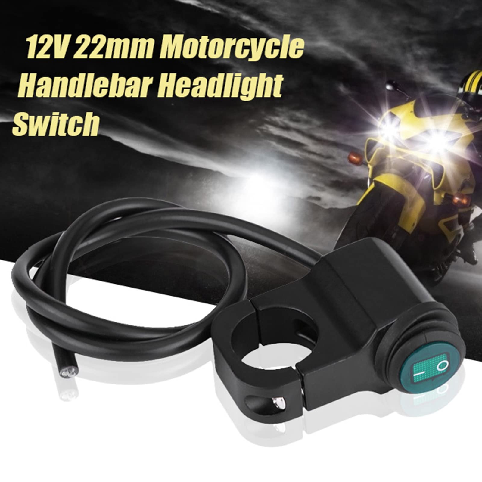 Akozon Wasserdichter LED Schalter - 12V Ein/Aus Schalter Für Motorrad Lenker
